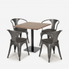 conjunto de mesa de centro horeca 90x90cm bares restaurantes 4 sillas burke Modelo
