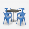 conjunto de mesa de centro horeca bar cocina restaurante 90x90cm 4 sillas heavy Medidas