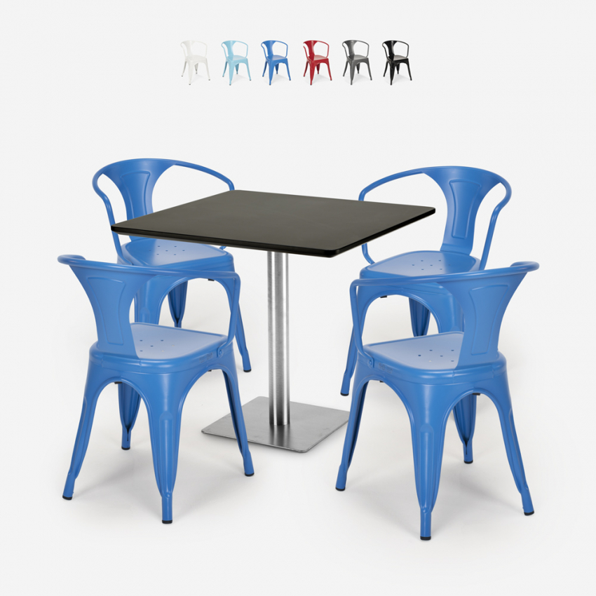 conjunto de mesa de centro horeca bar cocina restaurante 90x90cm 4 sillas heavy Rebajas conjunto de mesa de centro horeca bar cocina restaurante 90x90cm 4 sillas heavy Rebajas