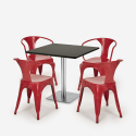 conjunto de mesa de centro horeca bar cocina restaurante 90x90cm 4 sillas heavy Coste
