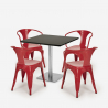 conjunto de mesa de centro horeca bar cocina restaurante 90x90cm 4 sillas Lix heavy Coste