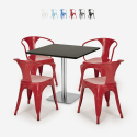 conjunto de mesa de centro horeca bar cocina restaurante 90x90cm 4 sillas heavy Catálogo