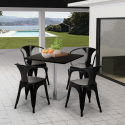 conjunto de mesa de centro horeca bar cocina restaurante 90x90cm 4 sillas heavy Stock