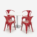 conjunto de mesa de centro horeca bar cocina restaurante 90x90cm 4 sillas Lix heavy white Coste