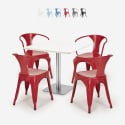 conjunto de mesa de centro horeca bar cocina restaurante 90x90cm 4 sillas Lix heavy white Catálogo