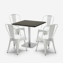 bar restaurante set 4 sillas mesa baja horeca negra 90x90cm just Medidas