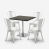 bar restaurante set 4 sillas mesa baja horeca negra 90x90cm just Medidas