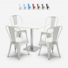 conjunto de 4 sillas Lix bares restaurantes mesa horeca 90x90cm blanco just white Oferta