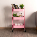 Carrito de comida metálico de 3 estantes con ruedas Sall Stock