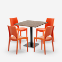 Conjunto de mesa Horeca 90x90cm 4 sillas apilables bar restaurante Prince Modelo