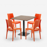 Conjunto de mesa Horeca 90x90cm 4 sillas apilables bar restaurante Prince Modelo
