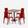 Conjunto de mesa Horeca 90x90cm 4 sillas bar restaurante apilables Jasper Medidas