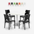 Conjunto de 4 sillas mesa blanca apilable 90x90cm Horeca bar restaurante Prince White Promoción