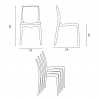 Conjunto 4 sillas polipropileno apilable mesita auxiliar Horeca negro 90x90cm Yanez Black 