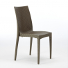 Conjunto mesa madera 90x90cm Horeca 4 sillas apilables poli ratán Barrett Precio