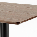 Conjunto mesa madera 90x90cm Horeca 4 sillas apilables poli ratán Barrett Medidas