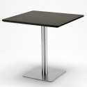 Conjunto mesa de centro negra 90x90cm Horeca 4 sillas polipropileno apilable Prince Black 