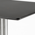 Conjunto mesa de centro negra 90x90cm Horeca 4 sillas polipropileno apilable Prince Black 
