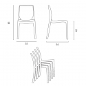 Conjunto 4 sillas polipropileno bar restaurante mesa blanca Horeca 90x90cm Jasper White