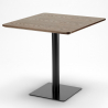 Conjunto mesa de centro madera metal Horeca 90x90cm 4 sillas diseño apilable Dustin