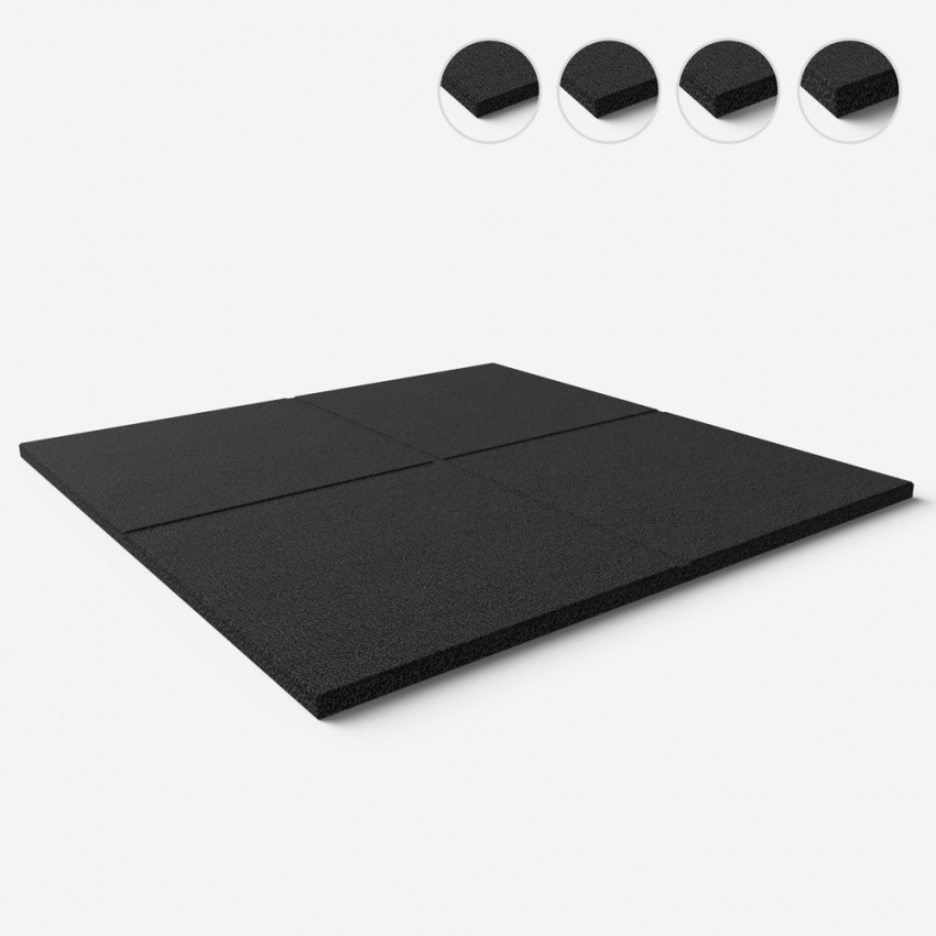 Suelo engomado antigolpes loseta protectora gimnasio 1x1m Fit Square Venta