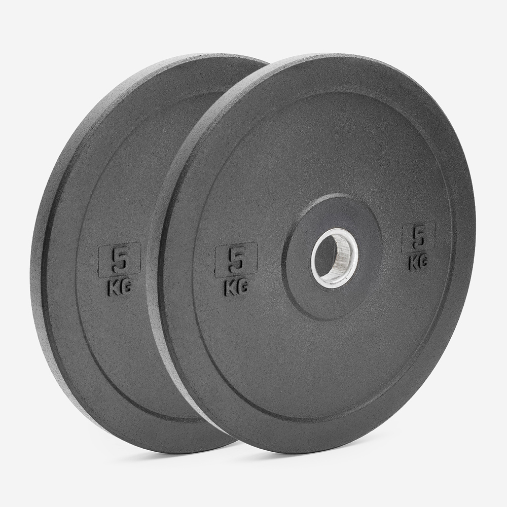 2 x discos olímpicos barra 5 kg caucho entrenamiento cruzado Bumper HD