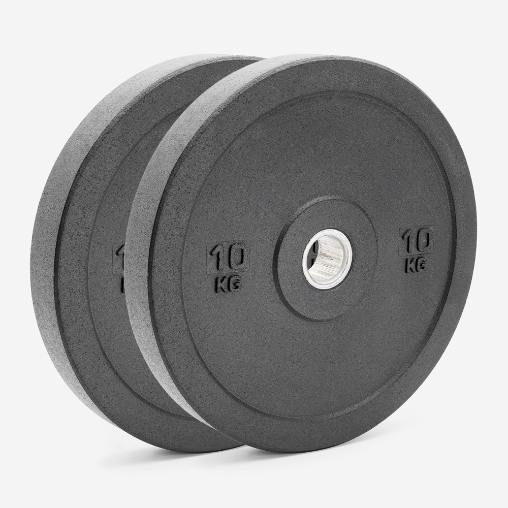 2 x discos olímpicos barra 10 kg caucho entrenamiento cruzado Bumper HD