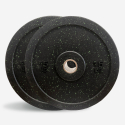 2 x 15 kg discos goma pesas entrenamiento cruzado barra olímpica Bumper HD Dot Promoción