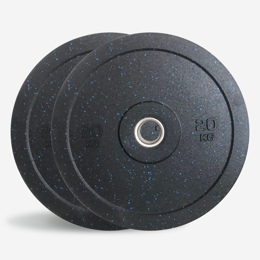 2 x 20 kg discos goma pesas entrenamiento cruzado barra olímpica Bumper HD Dot