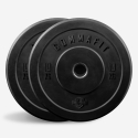 2 discos de goma pesas de 10 kg barra olímpica gimnasio Bumper Training Promoción