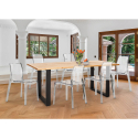 Conjunto 6 sillas diseño transparente mesa comedor 180 x 80 cm industrial Vice Venta