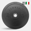 2 discos olímpicos de 15 kg barra entrenamiento cruzado caucho Bumper HD Italy Venta