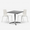 Set mesa cuadrada plegable 70x70cm acero 2 sillas exterior Mores Catálogo