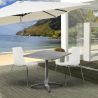 Set mesa cuadrada plegable 70x70cm acero 2 sillas exterior Mores Descueto