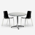 Conjunto exterior 4 sillas diseño moderno mesa 70 cm diámetro redonda acero Remos Catálogo
