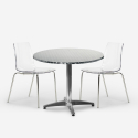 Conjunto de jardín 2 sillas diseño moderno mesa redonda de 70 cm acero Remos Modelo