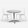 Conjunto de jardín 2 sillas diseño moderno mesa redonda de 70 cm acero Remos Modelo