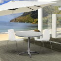 Conjunto de jardín 2 sillas diseño moderno mesa redonda de 70 cm acero Remos Descueto