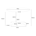 Conjunto de jardín 2 sillas diseño moderno mesa redonda de 70 cm acero Remos 