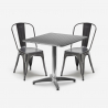 set 2 sillas estilo industrial mesa cuadrada acero 70x70cm caelum Promoción