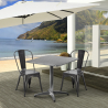 set 2 sillas estilo industrial mesa cuadrada acero 70x70cm caelum Venta