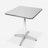 mesa cuadrada plegable 70 x 70 cm acero 4 sillas vintage magnum Oferta
