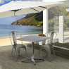 conjunto mesa cuadrada plegable 70x70cm acero 2 sillas vintage magnum Venta
