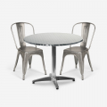 conjunto mesa redonda 70 cm diámetro acero 4 sillas vintage Lix diseño taerium Promoción