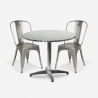 conjunto mesa redonda 70 cm diámetro acero 4 sillas vintage Lix diseño taerium Promoción