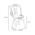 conjunto 2 sillas acero Lix diseño industrial mesa redonda 70 cm diámetro factotum Medidas