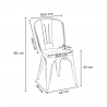 conjunto 2 sillas acero diseño industrial mesa redonda 70 cm diámetro factotum Medidas