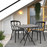 Juego mesa cuadrada negro 70 x 70 cm 2 sillas exterior diseño Saiku Dark Rebajas