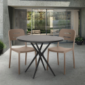 Juego mesa redonda negro 80 cm 2 sillas diseño moderno Ipsum Dark Elección