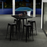 mesa alta y 4 taburetes de metal estilo industrial bar new york Venta